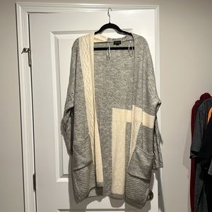 Topshop Long Patchwork Oversized Duster Cardigan
